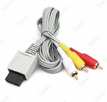 100 бр./лот 1,8 м Аудио-Видео AV композитен кабел 3 RCA за най-ясни видео за конзолата Nintendo Wii