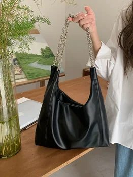 2023, Нова мода жените Луксозна дизайнерска чанта-скитник от мека кожа с Голям капацитет, в чантата за подмишниците, Дамски модерна чанта през рамо
