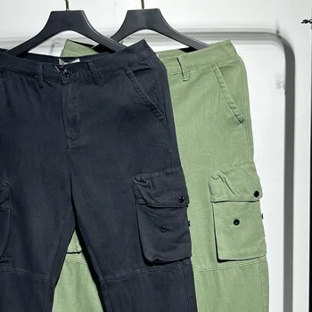2023 Нови Пролетни Висококачествени Панталони-карго За Мъже И Жени, Памучни Панталони със странични джоб, Функционални Мъжки Панталони с нашивкой, иконата с бродерия
