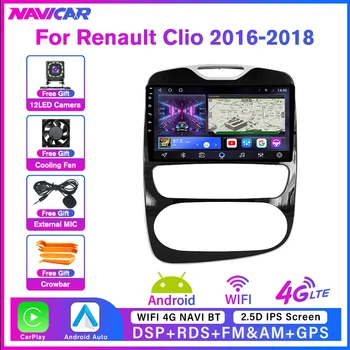 2Din Android10.0 IPS Автомагнитола За Renault Clio 2016-2018 Авторадио 8-Ядрен Автомобилен GPS приемник за Навигация Bluetooth Плейър Carplay