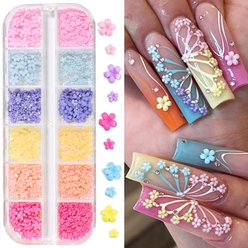 3D Акрилни Цветя за Декорация на нокти Смесени Цветни Пастелни Цветни Висулки за нокти Перли, Мъниста, перли от Хайвер, Декорации за Маникюр GL12G-GZH