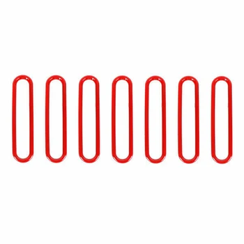 7ШТ Червена Качулка на входящия Въздух Впускное Дупка Декоративна Тампон Стикер за Wrangler JK 2007-2017