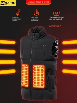 9 Места, интелигентни електрически якета за мъже, зимните топлинни жилетки, зареждане чрез USB, обогревающий костюм за мъже, корейски случайни жилетка, палто за жени
