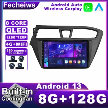 Android 13 За Hyundai i20 с лявото Волана 2014-2017 Авто Радио RDS Авторадио GPS Навигация на Видео QLED Мултимедия 4G LTE AHD