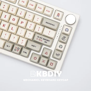 KBDiy Семеен Компютър XDA Profile Keycap 143 Клавишите За Механична Клавиатура САМ Custom PBT 61 60 Бял Ретро Аниме Набор от Клавиатури Капсули