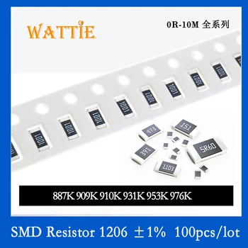 SMD резистор 1206 1% 887 K 909 K 910 K 931 K 953K 976 K 100 бр./лот микросхемные резистори 1/4 W 3,2 мм * 1,6 мм