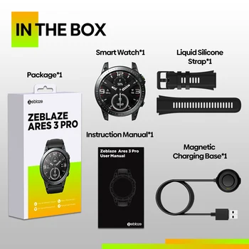 Zeblaze Арес 3 Pro Модерен Смарт часовници 400 ма, Монитор здраве, Умни Часовници с AMOLED-Дисплей, Гласово повикване, 100 + спортни Режими