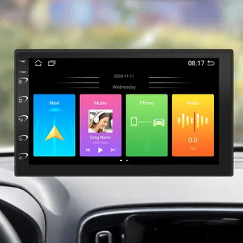 Авто MP5 плейър USB FM 7-инчов автомобилен мултимедиен плеър Bluetooth-съвместима GPS навигация, WiFi dvr Камера за задно виждане Android 12