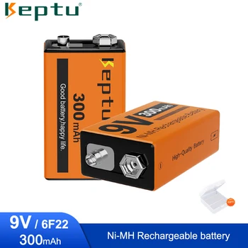 Акумулаторна батерия KEPTU 9V Ni-Mh 9 Волта 6F22 300mah 9v батерии за играчки с дистанционно управление метален детектор