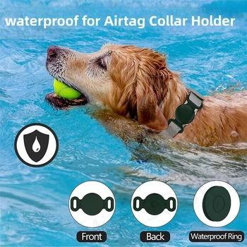 Водоустойчив защитен калъф за притежателя на яката Airtag за кучета, Силикон водоустойчив въздушна етикет за яката, защита от загуба, калъф за AirTags