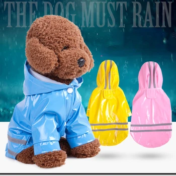 Годишният уличен дъждобран за кученца, Модни светоотражающая ивица, дъждобран за кучета, S-XL, Водоустойчив, дишащ, за кучета, яке за котки