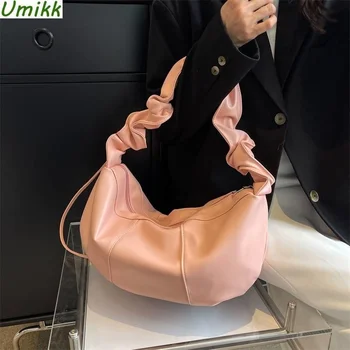 Големи Вместительные чанти-незабавни посланици от изкуствена кожа 2023, Нови Корейски чанти-тоут с Юфка, Женствена чанта през рамо, Луксозни тенденция чанти