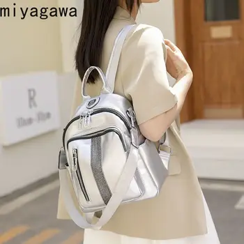 Дамска чанта Miyagawa Backpack 2023, Нова Мода, Диаманти, Универсални Корейски Модерни Раници, Ежедневни Дамски Малка Дизайнерска чанта