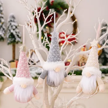 Джудже Безлични Кукла Коледно Дърво Висулка Коледна Украса 2023 Коледна Украса за Дома на Nina Подаръци Навидад Новогодишния Интериор