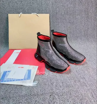 Дизайнерски обувки за червена подметка, Маратонки на платформа, нитове, чифт спортни обувки дебела подметка, мъжки И дамски маркови ежедневните модерни обувки 04