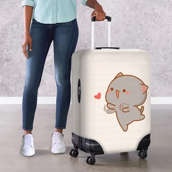 Еластичен калъф за куфара с шарени хубава котка, подвижни, прахоустойчив, чанта за багаж, подходящ за пътни принадлежности 18-32 инча