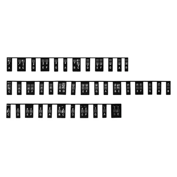 Етикети за клавиатура на пиано, 88 клавиша за обучение, за многократна употреба стикери за клавиши на пиано за начинаещи (черен)