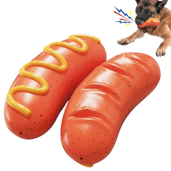 Забавна играчка във формата на хот-дог, за да плъзнете кученце, Интерактивна Почистване на зъбите, обучение жеванию, Здрава играчка, играчка за кучета