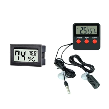 Компактен цифров термометър-влагомер с/без сонда за Измерване на температурата и влажността в помещението LCD дисплей за совалка