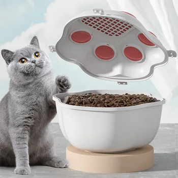 Контейнер за съхранение на храна за домашни любимци, влагостойкое кофа за съхранение на суха храна за котки, пластмасова кутия за съхранение на закуски за домашни любимци