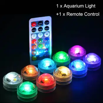 Кръгла LED Лампа за Аквариум с дистанционно управление, което променя цвета си, Погружная лампа за аквариум
