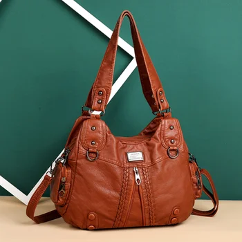 Луксозни чанти от мека кожа, Дамски чанти, Нова Мода Висококачествена Дамска чанта-месинджър, Дизайнерска чанта на известната марка, Женствена чанта през рамо