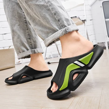 Лятна плажна обувки за мъже 2023, Модни дишащи обувки на платформа за мъже, Ежедневни домашни нескользящие мъжки джапанки за баня