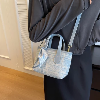 Малко Ежедневни Син Деним bag-чанта за жени с джобове през рамо, Дамски Луксозен Дизайнерски Дамски Копринени чанта на рамото
