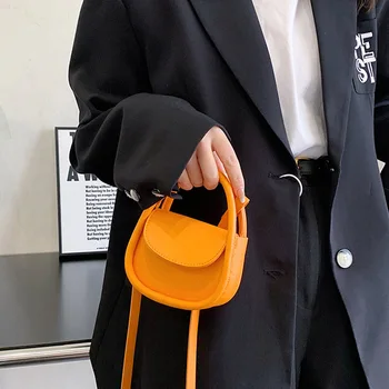 Мини чанта през рамо от изкуствена кожа за жени 2022, Прости Модни Маркови чанти и портмонета, Дамски красиви чанти-лотария