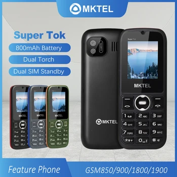 Многофункционален телефон MKTEL SUPER TOK С Дисплей 1,77 инча, Батерия 800 mah, две SIM карти в режим на готовност, MP3 MP4 FM-радио За възрастни