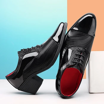Модела обувки на висок ток, Карьерная работна обувки, Кожени официалните мъжки обувки, които растежа, Сватбени слипоны 38-46, бизнес