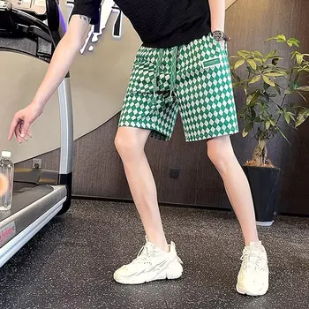Мъжки ежедневни панталони за джогинг в стил Харадзюку, идеални за дома чорапи, модни зелени къси панталони, мъжки панталони за фитнес зала, открит панталони
