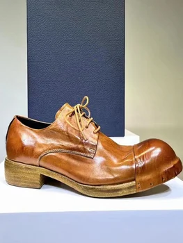 Мъжки кожени обувки, Ръчно изработени от конска кожа Goodyear - Ежедневни мъжки обувки с ниски берцем