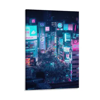 Нео Токио - Shibuya Crossing Платно картина, плакат, картини за стена, декорация за стая