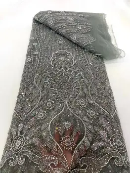Нигерийски френското сетчатое Дантела Сиси-1306.4511 Бродирани Шнуровая Лейси плат с пълна мъниста за сватбена рокля