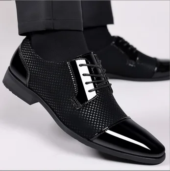 обувки за мъже; Модерен Мъжки Модел обувки; Бизнес Oxfords Голям размер; Дизайнерски Мъжки Ежедневни Обувки от Изкуствена Кожа; Мъжки Обувки; zapatos hombre