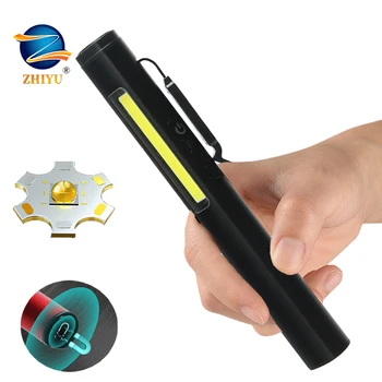 Преносим led фенерче USB C Акумулаторна дръжка Light MINI Клип COB Инспектиращата Работна лампа с по-магнит и клип