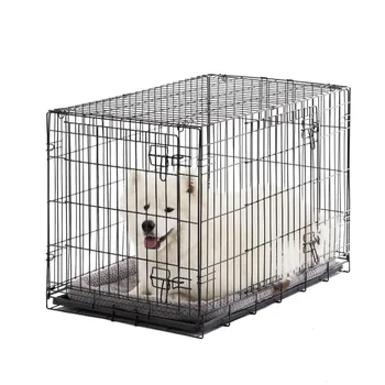 С две врати сгъваема кутия за кучета от метална жица Живи Life с разделител и чекмедже, голям, 36 инча