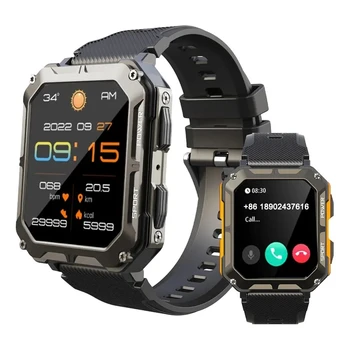 С20 PRO Смарт Часовници Мъжки Bluetooth Покана Спорт на открито 1,83 инчов Голям Екран Гласов Асистент Фитнес C20Pro Smartwatch