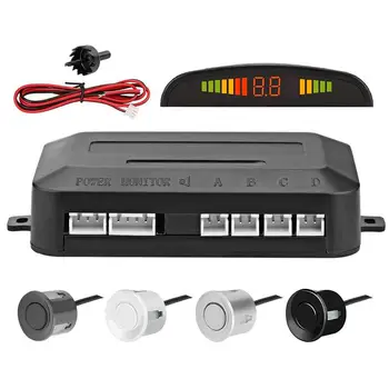 Сензори за паркиране за автомобили на Система с датчици за паркиране на коли с 4 датчици Комплект Радари Безжичен Обратната резервен LCD аларма