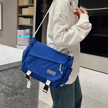 Синя чанта през рамо с голям капацитет Klein за момичета, универсална за практикуване, чанта на едно рамо, ежедневието е чантата на пощальона, мъжки