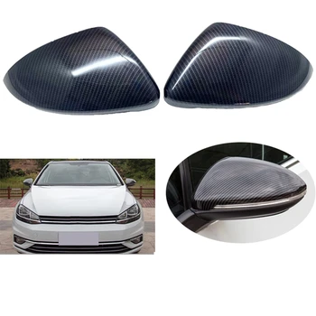 Тампон на странично огледало за обратно виждане, изработени от въглеродни влакна, капаци на страничните огледала за обратно виждане, автоаксесоари за Volkswagen Golf 7 MK7 2013-2020