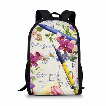 Ученически чанти с математически формули, чанта за книги за момичета и момчета, Детска раница за тийнейджъри, училищни чанта с цветен модел, ежедневни пътни раници