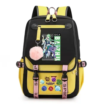 Училищна чанта за тийнейджъри Genshin Impact, пътна чанта за улицата, чанта с анимационни принтом, Детска раница, чанта за момчета и момичета с различни цветове