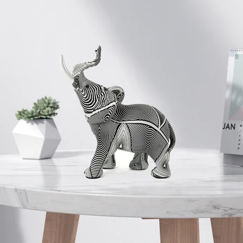 Художествена живопис Цветна скулптура на Слон и статуята на Модерен Декор Домашна Статуя на животно от смола Интериора на хола Украса на масата