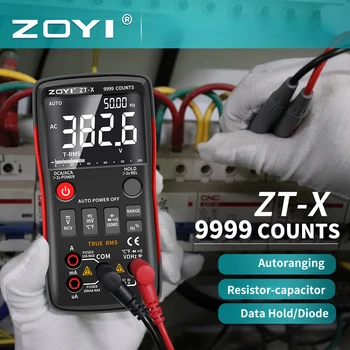 Цифров мултицет BOBI ZT-X 9999 Броя машина за висока точност Автоматичен Диапазон NCV Multimetro VFC Micro Current Voltage Тестер LCR Тестер