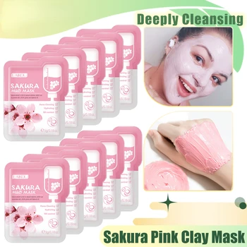 Японската Глинена маска Сакуры за Лице Дълбоко Почистваща, Хидратиращи, С Контрол на масло, против Стареене, Против Бръчки, Розова Кална Маска За грижа за кожата на лицето