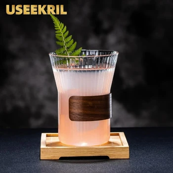 Японски прости Чаши за коктейли, Творчески шарени чаша с бамбук облицовки, Чаши за студена бира, сокове, студените напитки, Аксесоари за бар